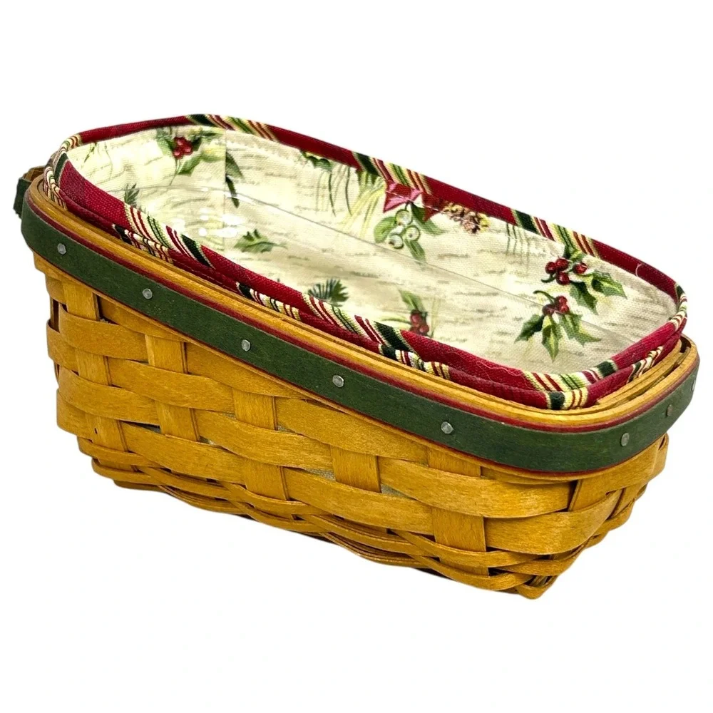 Longaberger HOLIDAY HELPER Sleigh Basket with Liner Protector 2007 USA